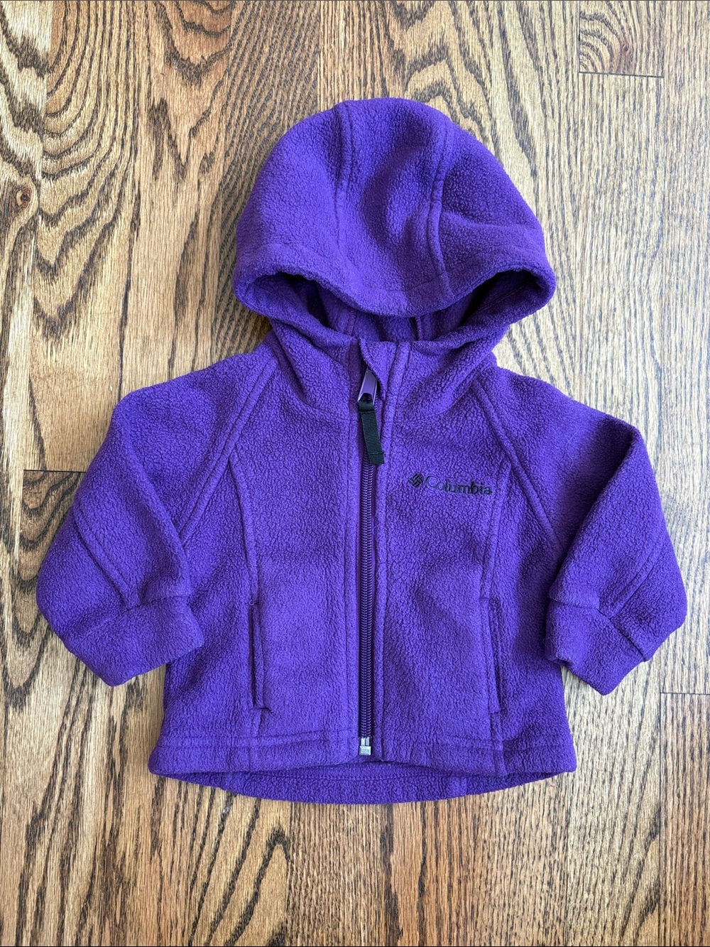Columbia Kids Purple Hooded Fleece Jacket, size 6 months. Great condition